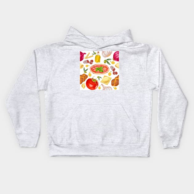 Cooking Italian Food Kids Hoodie by GemmasGems